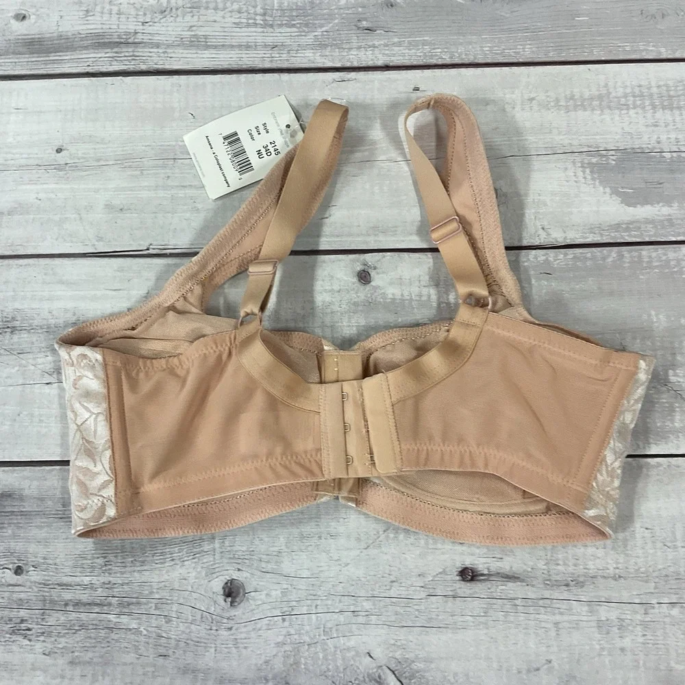 Amoena Mastectomy Bra Womens 34D Nude Front‎ Back Closure #2145 Wireless NEW